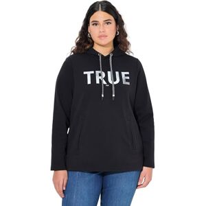 Ulla Popken dam hoodie, sann, huva, sladd, väskor, långärmade tröjor, svart, 42-44 Ulla Popken dam hoodie, sann, huva, sladd, väskor, långärmade tröjor, svart, 42-44