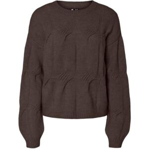 PIECES Pcjenna Ls O-Neck Cable Knit Noos Bc, Het fudge, XS PIECES Pcjenna Ls O-Neck Cable Knit Noos Bc, Het fudge, XS