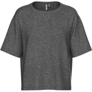 PIECES Pcbree Ss O-Neck Knit Noos Bc, Mörkgrå melange, M PIECES Pcbree Ss O-Neck Knit Noos Bc, Mörkgrå melange, M