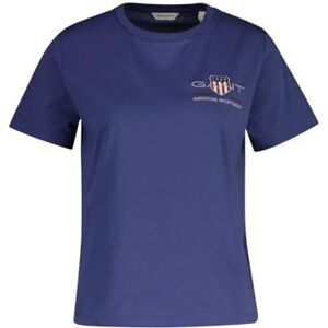 GANT Reg Archive Shield Ss T-shirt för kvinnor, Dusty Navy, S GANT Reg Archive Shield Ss T-shirt för kvinnor, Dusty Navy, S
