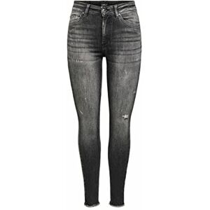 ONLY Kvinnlig skinny fit jeans ONLBlush Life Mid Ankle Raw, Svart denim, (XS) W x 32L ONLY Kvinnlig skinny fit jeans ONLBlush Life Mid Ankle Raw, Svart denim, (XS) W x 32L