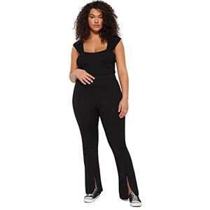 Trendyol Dam hög midja smal passform plus storlek byxor, svart, 3XL, Svart, 3XL Trendyol Dam hög midja smal passform plus storlek byxor, svart, 3XL, Svart, 3XL