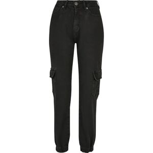 Urban Classics Kvinnors ekologiska stretch denim cargobyxor byxor, svart Washed, 27 Urban Classics Kvinnors ekologiska stretch denim cargobyxor byxor, svart Washed, 27