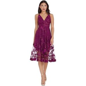 Dress the Population dam Audrey spaghettirem midi A-linje 3D blommig klänning speciellt tillfälle, mörk magenta, XL, Mörk magenta, XL Dress the Population dam Audrey spaghettirem midi A-linje 3D blommig klänning speciellt tillfälle, mörk magenta, XL, Mörk magenta, XL