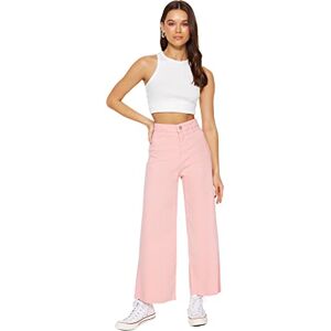 Trendyol kvinnor hög midja smal passform Culotte jeans, pulver, 36, Pulver, 34 SE Trendyol kvinnor hög midja smal passform Culotte jeans, pulver, 36, Pulver, 34 SE