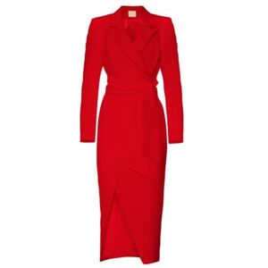 Swing Fashion röd midiklänning jackklänning moss med djup slits storlek 34, röd, 34 Swing Fashion röd midiklänning jackklänning moss med djup slits storlek 34, röd, 34
