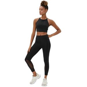Koton dam transparent detalj medium rise leggings, Svart (999), XS Koton dam transparent detalj medium rise leggings, Svart (999), XS
