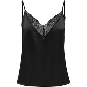 ONLY Damer Onlvictoria Sl Lace Mix Singlet Noos WVN Top, svart, XS ONLY Damer Onlvictoria Sl Lace Mix Singlet Noos WVN Top, svart, XS