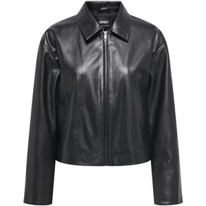 ONLY Onlnicki fuskläder dragkedja jacka OTW, svart, m, svart, M ONLY Onlnicki fuskläder dragkedja jacka OTW, svart, m, svart, M