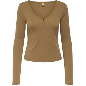 ONLY Onlfree Life L/S Placket Rib Top JRS, Rostad kokosnöt, XL ONLY Onlfree Life L/S Placket Rib Top JRS, Rostad kokosnöt, XL