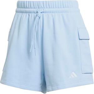 adidas Kvinnor ESSENTIALS SMALL LOGO FRENCH TERRY CARGO SHORTS, glow blue/white, XS adidas Kvinnor ESSENTIALS SMALL LOGO FRENCH TERRY CARGO SHORTS, glow blue/white, XS