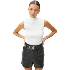 Koton dam polokrage linne ärmlös ribbad, Ecru (010), XL Koton dam polokrage linne ärmlös ribbad, Ecru (010), XL