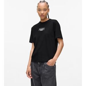 KARL LAGERFELD JEANS , Dam, Vanlig Kortärm Outline Logo T-Shirt, Vanlig Fit, Svart, S KARL LAGERFELD JEANS , Dam, Vanlig Kortärm Outline Logo T-Shirt, Vanlig Fit, Svart, S