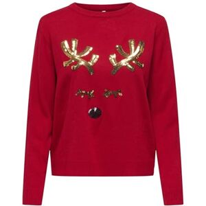 ONLY Onlxmas Shine Ls Oneck KNT, Salsa, M ONLY Onlxmas Shine Ls Oneck KNT, Salsa, M