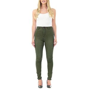 M17 Kvinnor damer High Waist-jeans Skinny Fit casual bomullsbyxor byxor med fickor, Khaki, 46 SE M17 Kvinnor damer High Waist-jeans Skinny Fit casual bomullsbyxor byxor med fickor, Khaki, 46 SE
