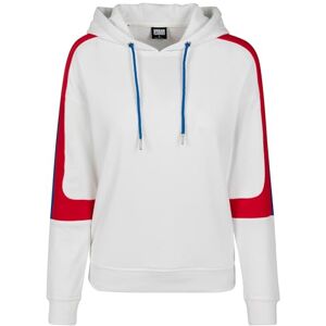 Urban Classics Damer dampanel Terry Hoody huvtröja, Vit (Wht/Firered/Brightblue 01426), L Urban Classics Damer dampanel Terry Hoody huvtröja, Vit (Wht/Firered/Brightblue 01426), L