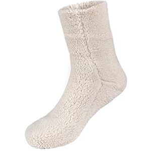 Sleepdown Dam teddy fleece strumpor unisex supermjuk mysig vardaglig vinter varm termisk UK-storlek, Naturligt, S-M Sleepdown Dam teddy fleece strumpor unisex supermjuk mysig vardaglig vinter varm termisk UK-storlek, Naturligt, S-M