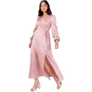 Lovedrobe dam Midaxi klänning dam wrap v-hals lång bishop ärm satin guld fläck sida slipsbälte split A-linje bröllop gäst, gammalrosa 40, Rodnande rosa, 40 Lovedrobe dam Midaxi klänning dam wrap v-hals lång bishop ärm satin guld fläck sida slipsbälte split A-linje bröllop gäst, gammalrosa 40, Rodnande rosa, 40