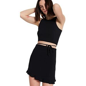Trendyol Dam smal passform asymmetrisk halterneck stickad blus, svart, S, Svart, S Trendyol Dam smal passform asymmetrisk halterneck stickad blus, svart, S, Svart, S