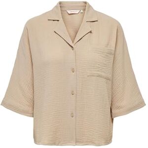 ONLY Dam ONLTHYRA SS NOOS WVN t-shirt, Oxford Tan, L, Oxford brun, L ONLY Dam ONLTHYRA SS NOOS WVN t-shirt, Oxford Tan, L, Oxford brun, L