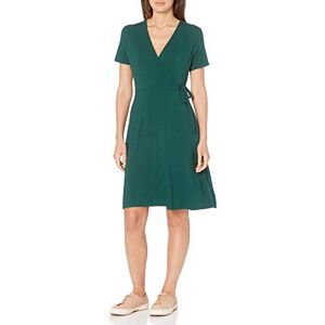 Amazon Essentials kortärmad damklänning, fejk-wrap-klänning, jadegrön, Medium Amazon Essentials kortärmad damklänning, fejk-wrap-klänning, jadegrön, Medium