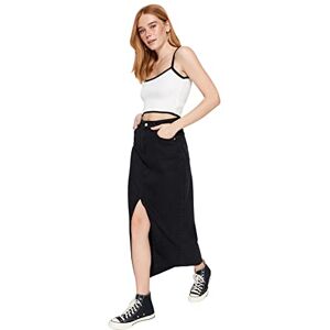 Trendyol FeMan Care A-linje denim kjol, svart, 34, Svart, 32 SE Trendyol FeMan Care A-linje denim kjol, svart, 34, Svart, 32 SE