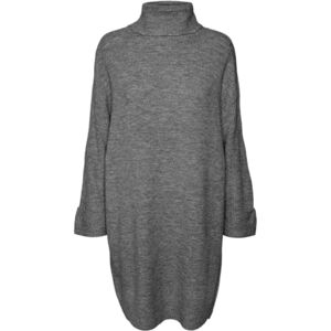 VERO MODA VMJUPITER LS Cowlneck Short Dress BF, Medium grå melerad, S VERO MODA VMJUPITER LS Cowlneck Short Dress BF, Medium grå melerad, S