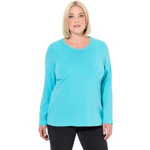 Ulla Popken damer stora storlekar, plus size skjorta, smal, rund hals, långärmad, Djup aqua, 50-52 Ulla Popken damer stora storlekar, plus size skjorta, smal, rund hals, långärmad, Djup aqua, 50-52