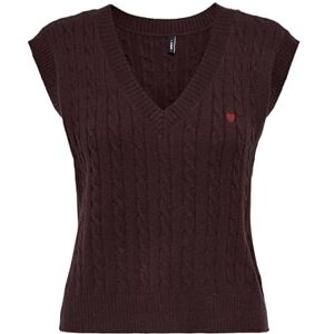 ONLY Onlkatia Sl Cable V-Neck Vest Cc KNT, dekadent choklad, L ONLY Onlkatia Sl Cable V-Neck Vest Cc KNT, dekadent choklad, L