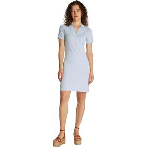 Tommy Hilfiger Dam slim open NK POLO KLÄNNING SS WW0WW42567, blå, XXL, Blå (Breezy Blue), XXL Tommy Hilfiger Dam slim open NK POLO KLÄNNING SS WW0WW42567, blå, XXL, Blå (Breezy Blue), XXL