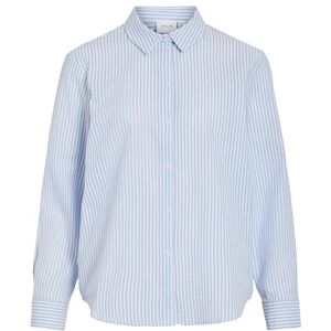 Vila Vicoralina randig L/S skjorta/Ln, Snövit, 42 Vila Vicoralina randig L/S skjorta/Ln, Snövit, 42