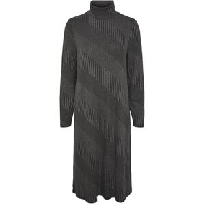 PIECES Dam Pcsara Ls Roll Neck midi klänning, Mörkgrå melange, M PIECES Dam Pcsara Ls Roll Neck midi klänning, Mörkgrå melange, M