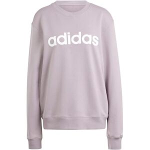 adidas Kvinnor Essentials Linear French Terry Sweatshirt, preloved fig/white, XS adidas Kvinnor Essentials Linear French Terry Sweatshirt, preloved fig/white, XS