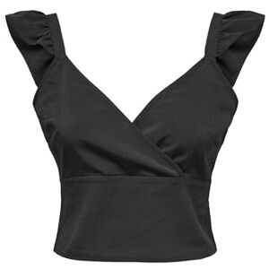 ONLY Onlnova Life Vis Frill Venus Top Solid, svart, M ONLY Onlnova Life Vis Frill Venus Top Solid, svart, M