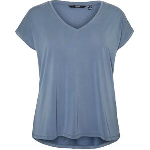 VERO MODA VMFILLI SS V-hals Tee GA Curve, Kina blå, L VERO MODA VMFILLI SS V-hals Tee GA Curve, Kina blå, L