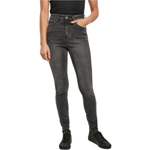 Urban Classics Dam hög midja skinny byxor jeans, Svart sten tvättad, 26W x 32L Urban Classics Dam hög midja skinny byxor jeans, Svart sten tvättad, 26W x 32L