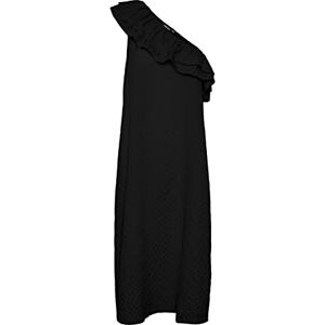 PIECES JDY Dam Pclara One Shoulder Midi Dress Bc, svart, XS PIECES JDY Dam Pclara One Shoulder Midi Dress Bc, svart, XS