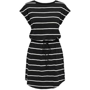 ONLY randig jerseyklänning ONLSummer O-hals sommarklänning, svart, XS ONLY randig jerseyklänning ONLSummer O-hals sommarklänning, svart, XS