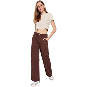 Trendyol Damjeans, hög midja, vida ben, brun, 36, Brun, 62 SE Trendyol Damjeans, hög midja, vida ben, brun, 36, Brun, 62 SE