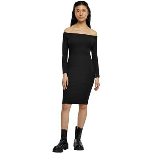 Urban Classics Dam Dam Off Shoulder Långärmad Rib Klänning, svart, XL Urban Classics Dam Dam Off Shoulder Långärmad Rib Klänning, svart, XL