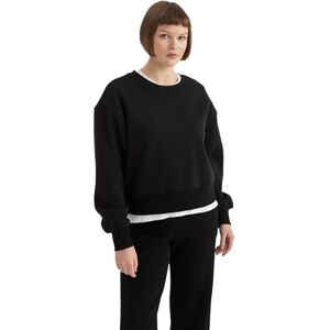 DeFacto kvinnors Relax Fit Crew Neck B8568ax tröja, svart, XL, Svart, XL DeFacto kvinnors Relax Fit Crew Neck B8568ax tröja, svart, XL, Svart, XL