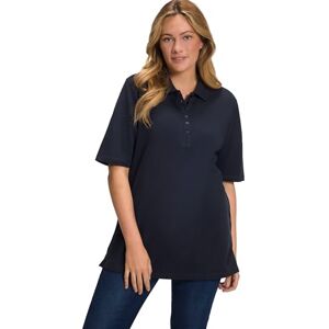 Ulla Popken dam stora storlekar överdimensionerade plus size pikétröja, pikétröja, sammetsknapplist, halv ärm marin 62 637297755-62, marinblå, 62-64 Ulla Popken dam stora storlekar överdimensionerade plus size pikétröja, pikétröja, sammetsknapplist, halv ärm marin 62 637297755-62, marinblå, 62-64