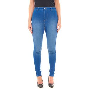 M17 Kvinnor damer High Waist-jeans Skinny Fit casual bomullsbyxor byxor med fickor, Klarblå, 38 SE M17 Kvinnor damer High Waist-jeans Skinny Fit casual bomullsbyxor byxor med fickor, Klarblå, 38 SE