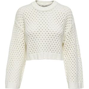 ONLY Onlsmilla kort tröja för kvinnor L/S KNT Noos stickad tröja, Marshmallow, S ONLY Onlsmilla kort tröja för kvinnor L/S KNT Noos stickad tröja, Marshmallow, S