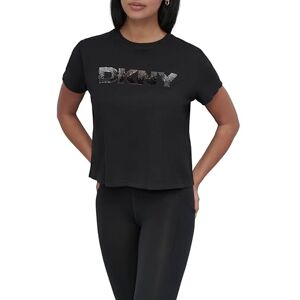 DKNY , damblus, OMB Sequin LG SS te, BLK/gunmetall, XS, Svart och gunmetal, XS DKNY , damblus, OMB Sequin LG SS te, BLK/gunmetall, XS, Svart och gunmetal, XS