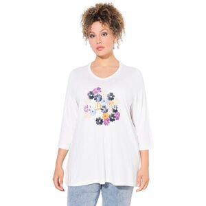 Ulla Popken damer stora storlekar överdimensionerade plus size skjorta, blommor, klassisk, V-hals, 3/4-arm, VIT, 58-60 Ulla Popken damer stora storlekar överdimensionerade plus size skjorta, blommor, klassisk, V-hals, 3/4-arm, VIT, 58-60