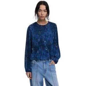 Desigual BLUS_PLISE, 5032 Mörkblå, L, Blå, L Desigual BLUS_PLISE, 5032 Mörkblå, L, Blå, L