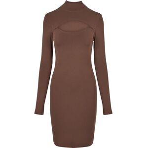 Urban Classics Dam dam stretch jersey cut out turtleneck klänning, bark, L Urban Classics Dam dam stretch jersey cut out turtleneck klänning, bark, L
