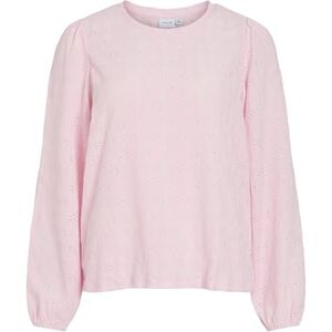 Vila Viasta O-Neck L/S Top – Noos, körsbärsblom, S Vila Viasta O-Neck L/S Top – Noos, körsbärsblom, S