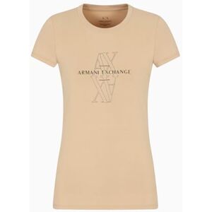 Giorgio Armani Crewneck Slim Fit Rhinestone Monogram Logo T-shirt för kvinnor, Incense, L Giorgio Armani Crewneck Slim Fit Rhinestone Monogram Logo T-shirt för kvinnor, Incense, L